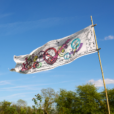 Requiem pour une feuille morte scarf by Jean Tinguely