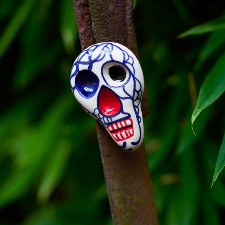 Handmade Ceramic - Skull (red,black&blue)