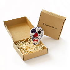 Handmade Ceramic - Skull (red,black&blue)