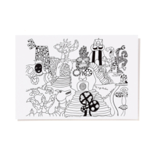 Postcard Tarot Garden lithography (B&W)