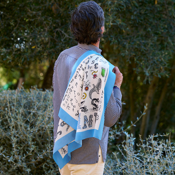 Alphabet scarf (white)