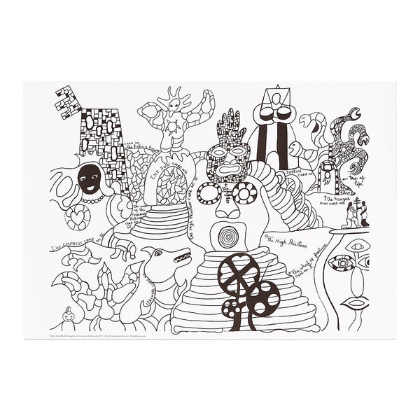 Coloring poster Tarot Garden