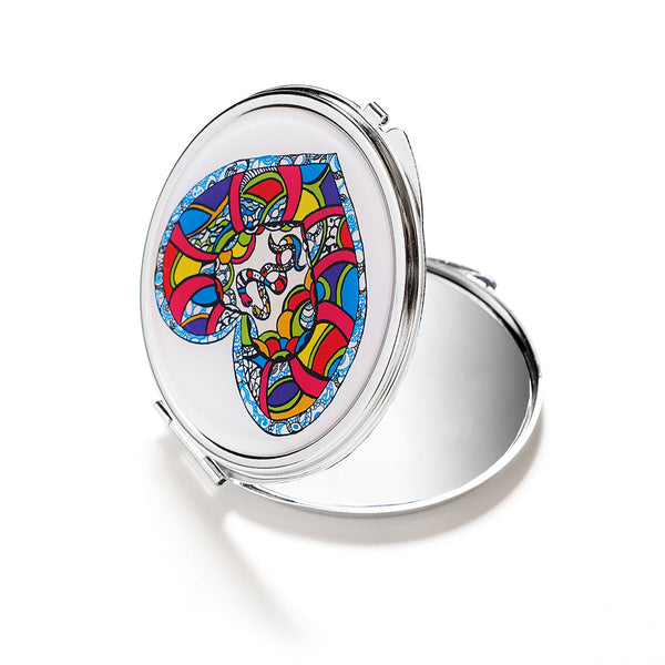 Pocket mirror Heart Snake