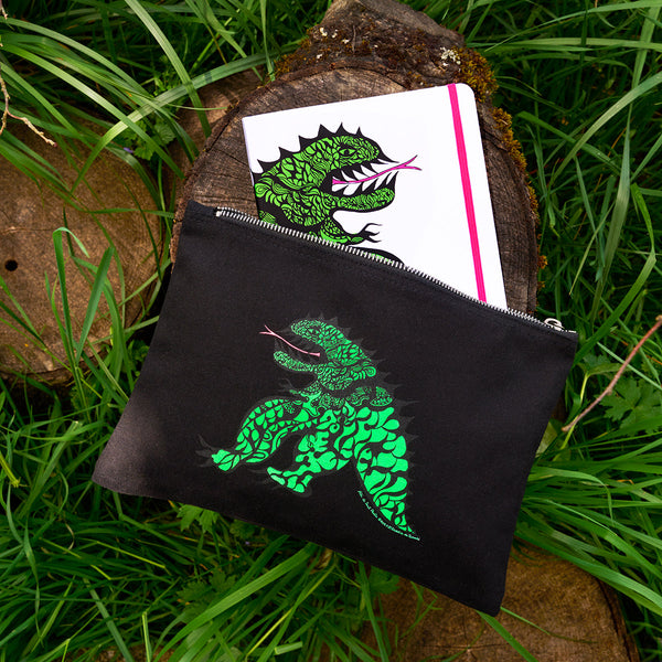 Tu es mon dragon zip pouch (black)