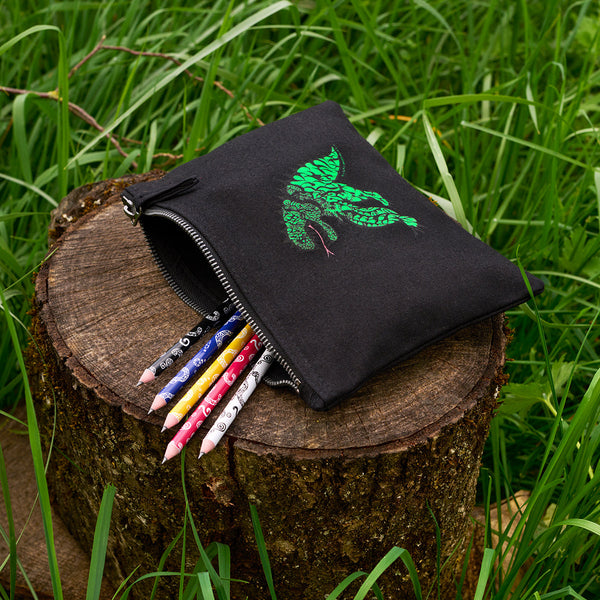 Tu es mon dragon zip pouch (black)