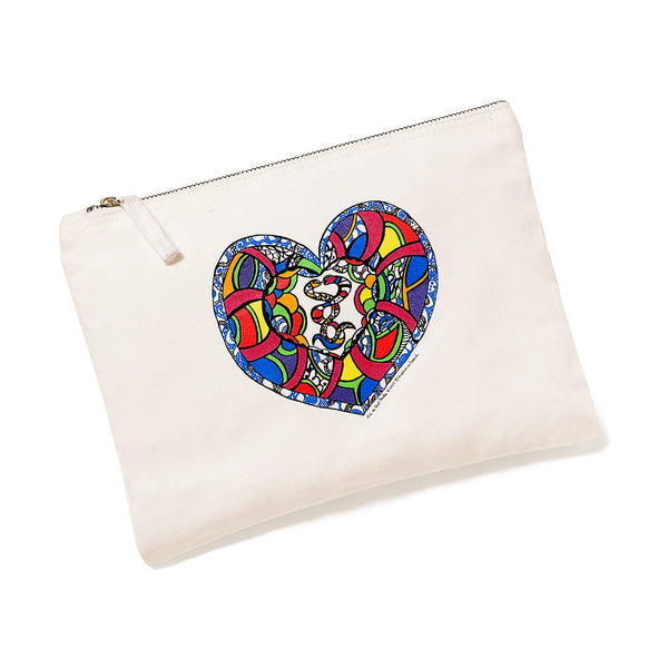 Heart Snake zip pouch